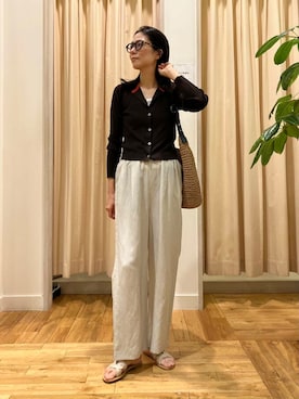 「アイテム（カーディガン/ボレロ、ブラウン系）」を使った、kimmyさん（レディース・168cm）の夏コーディネート