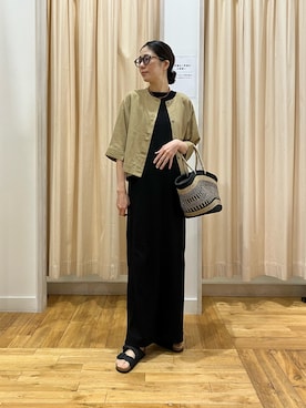 「URBAN RESEARCH DOORS(アーバンリサーチドアーズ)のノーカラーバックギャザーブラウス(シャツ/ブラウス、ベージュ系)」を使った、kimmyさん(レディース・168cm)の春コーディネート