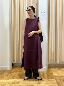 「URBAN RESEARCH DOORS（アーバンリサーチドアーズ）の撥水ノースリーブAラインワンピース（ワンピース、レッド系）」を使った、kimmyさん（レディース・168cm）の夏コーディネート