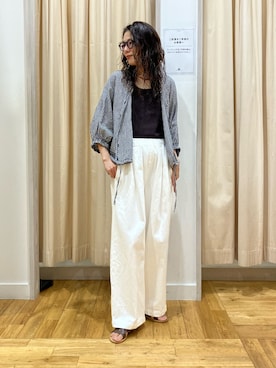 「URBAN RESEARCH DOORS（アーバンリサーチドアーズ）のリネンドロストドルマンブラウス（シャツ/ブラウス、その他）」を使った、kimmyさん（レディース・168cm）の夏コーディネート