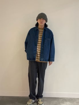 「アイテム（カバーオール）」を使った、Hirotoさん（メンズ・178cm）の春コーディネート