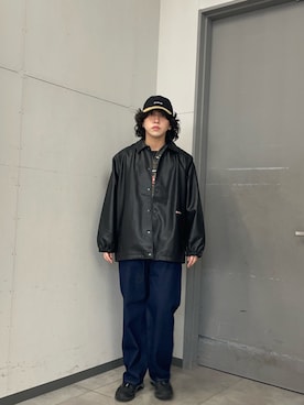 「URBAN RESEARCH Sonny Label(アーバンリサーチサニーレーベル)のウエストイージーデニムパンツ(デニムパンツ、ブルー系)」を使った、Hirotoさん(メンズ・178cm)の秋コーディネート