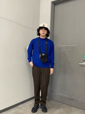 「URBAN RESEARCH(アーバンリサーチ)のGREGORY パワバンガポケット(ショルダーバッグ、ブラック系)」を使った、Hirotoさん(メンズ・178cm)の秋コーディネート