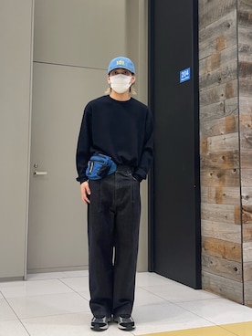 「アイテム（ボディバッグ/ウエストポーチ）」を使った、Hirotoさん（メンズ・178cm）の秋コーディネート