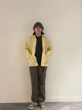 「アイテム（カバーオール）」を使った、Hirotoさん（メンズ・178cm）の春コーディネート