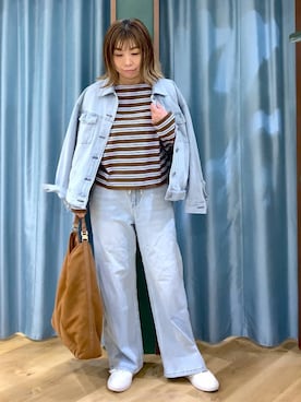 「BARNYARDSTORM（バンヤードストーム）のアイテム（デニムジャケット）」を使った、さやふじさん（レディース・158cm）の冬コーディネート