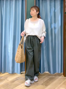 「BARNYARDSTORM（バンヤードストーム）のアイテム（パンツ）」を使った、さやふじさん（レディース・158cm）の春コーディネート