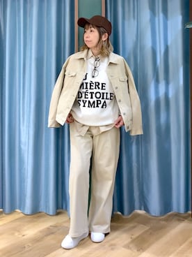 「BARNYARDSTORM（バンヤードストーム）のアイテム（デニムジャケット）」を使った、さやふじさん（レディース・158cm）の冬コーディネート