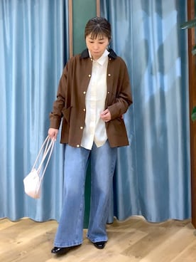 「UNIVERSAL OVERALL（ユニバーサルオーバーオール）のアイテム」を使った、さやふじさん（レディース・158cm）の冬コーディネート