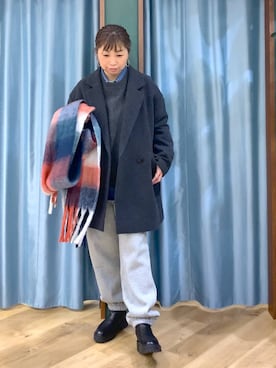 「アイテム（ピーコート）」を使った、さやふじさん（レディース・158cm）の秋コーディネート