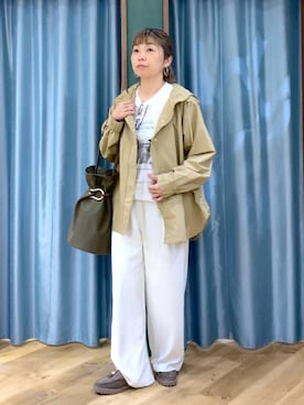 「BARNYARDSTORM（バンヤードストーム）のアイテム（スラックス）」を使った、さやふじさん（レディース・158cm）の春コーディネート