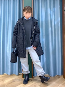 「アイテム（スウェットパンツ）」を使った、さやふじさん（レディース・158cm・40代）の冬コーディネート