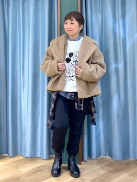 「BARNYARDSTORM（バンヤードストーム）のBARNYARDSTORM / ハイブリッドストレッチブーツ（ブーツ）」を使った、さやふじさん（レディース・158cm）の秋コーディネート