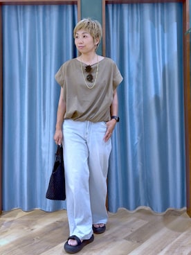 「PUMA(プーマ)のアイテム」を使った、さやふじさん(レディース・158cm)の夏コーディネート