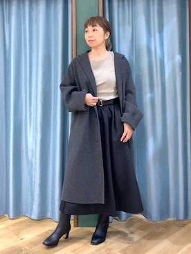 「アイテム（チェスターコート）」を使った、さやふじさん（レディース・158cm・40代）の冬コーディネート