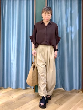 「BARNYARDSTORM（バンヤードストーム）のアイテム（トップス）」を使った、さやふじさん（レディース・158cm）の春コーディネート