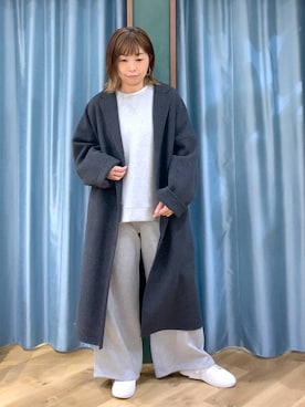 「アイテム（チェスターコート）」を使った、さやふじさん（レディース・158cm）の冬コーディネート
