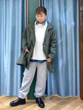 「アイテム（スウェットパンツ）」を使った、さやふじさん（レディース・158cm・40代）の秋コーディネート