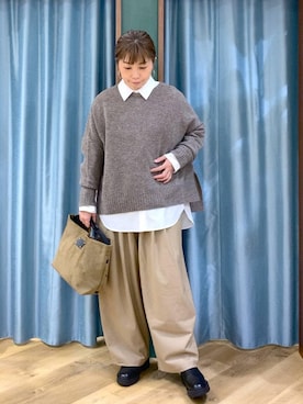 「アイテム（トートバッグ）」を使った、さやふじさん（レディース・158cm・40代）の冬コーディネート