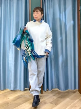 「アイテム（スウェットパンツ）」を使った、さやふじさん（レディース・158cm・40代）の秋コーディネート