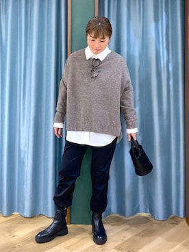 「アイテム（ハンドバッグ）」を使った、さやふじさん（レディース・158cm・40代）の冬コーディネート