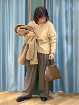 「アイテム（スラックス）」を使った、さやふじさん（レディース・158cm・40代）の秋コーディネート