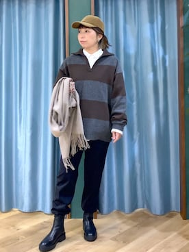 「BARNYARDSTORM（バンヤードストーム）のBARNYARDSTORM / ハイブリッドストレッチブーツ（ブーツ）」を使った、さやふじさん（レディース・158cm）の秋コーディネート