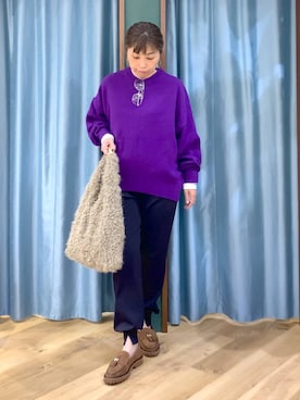 「アイテム（ローファー）」を使った、さやふじさん（レディース・158cm・40代）の秋コーディネート