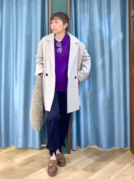 「アイテム（ピーコート）」を使った、さやふじさん（レディース・158cm）の秋コーディネート