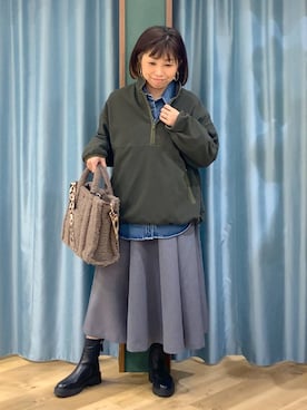 「BARNYARDSTORM（バンヤードストーム）のBARNYARDSTORM / ハイブリッドストレッチブーツ（ブーツ）」を使った、さやふじさん（レディース・158cm）の秋コーディネート