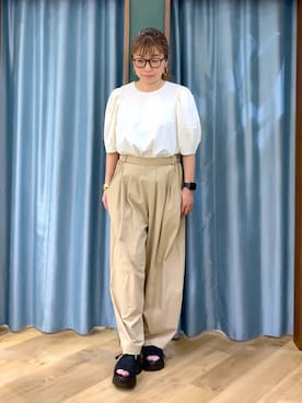 「BARNYARDSTORM（バンヤードストーム）のアイテム（パンツ）」を使った、さやふじさん（レディース・158cm）の春コーディネート