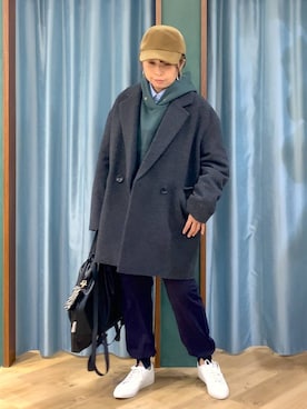 「アイテム（ピーコート）」を使った、さやふじさん（レディース・158cm）の秋コーディネート