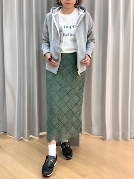 「おとなコーデ」｜「アイテム（パーカー）」を使った、さやさん（レディース・158cm）の夏コーディネート