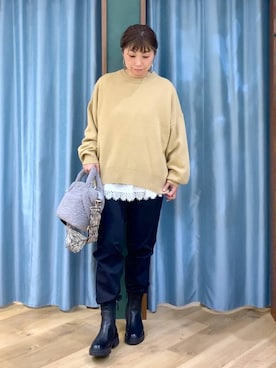 「アイテム（ニット/セーター）」を使った、さやふじさん（レディース・158cm・40代）の秋コーディネート