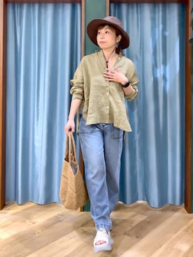 「BARNYARDSTORM（バンヤードストーム）のアイテム（パンツ）」を使った、さやふじさん（レディース・158cm）の春コーディネート