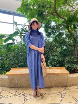 「Te chichi（テチチ）のラタン丸ハンドルペーパーショルダーバッグ（ショルダーバッグ）」を使った、🧸chiha🧸さん（レディース・154cm）の春コーディネート