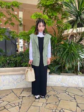 「ミリタリーコーデ」｜「アイテム（ワンピース/ドレス）」を使った、🧸chiha🧸さん（レディース・154cm）の春コーディネート
