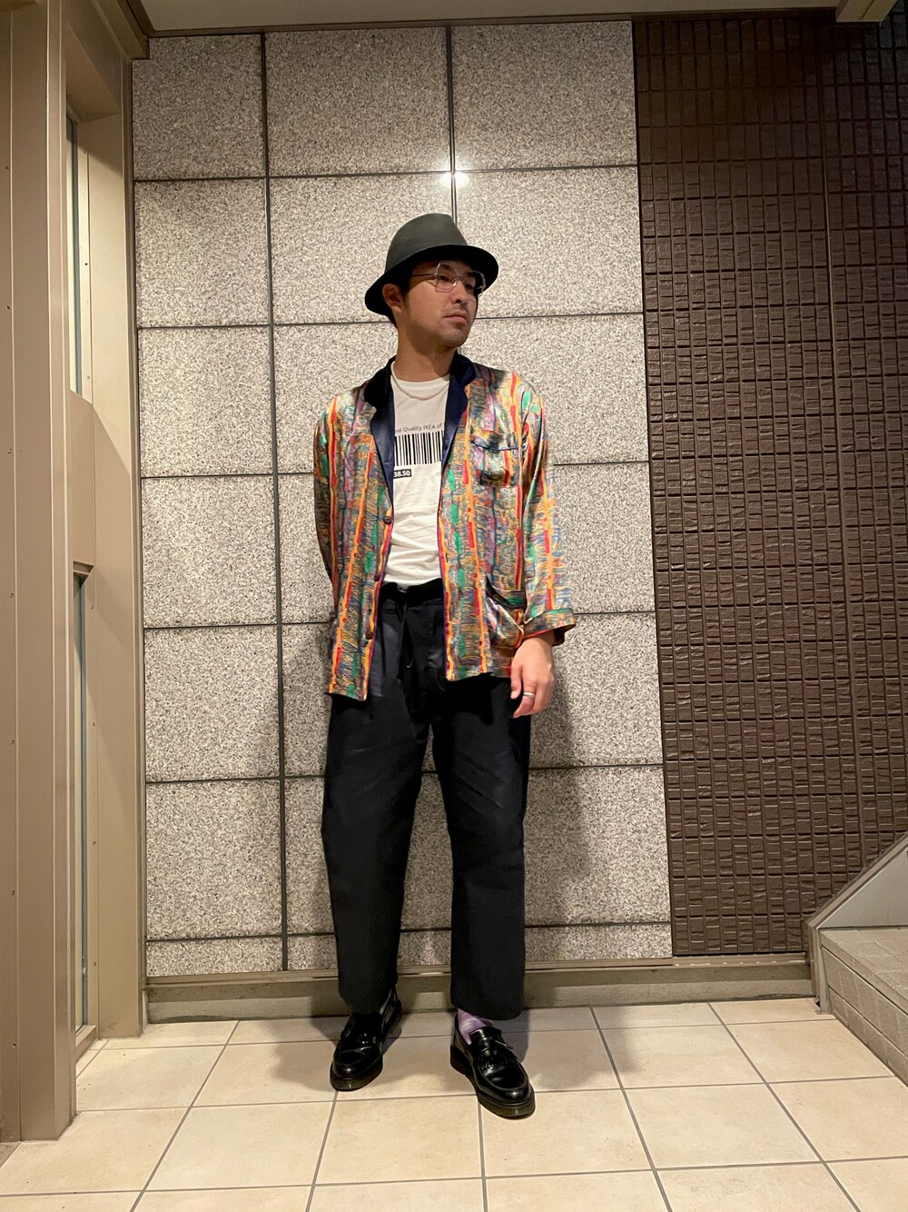 「秋のコーデ、オトナカジュアル、だから秋服が好き、ootd、古着、革靴、休日スタイル、シャツスタイル、ローファー、古着MIX」｜「CA4LAのアイテム（ハット、ブラック系）」を使った、takayoichiさん（メンズ・187cm）の秋コーディネートの1枚目の写真