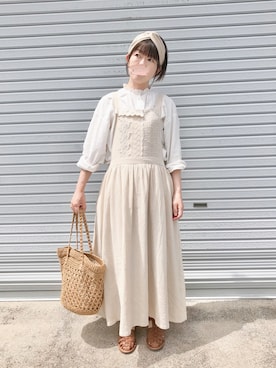 「アイテム（ヘアバンド）」を使った、 f u u 𖠚ᐝさん（レディース・153cm）の夏コーディネート