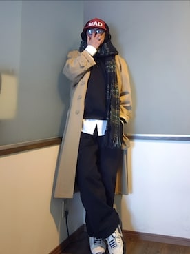 「アイテム（スニーカー）」を使った、P３さん（メンズ・178cm）の秋コーディネート