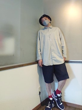 「アイテム（ピアス（片耳用）、ホワイト系）」を使った、P３さん（メンズ・178cm）の春コーディネート