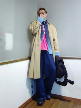 「アイテム（バッグ）」を使った、P３さん（メンズ・178cm）の秋コーディネート