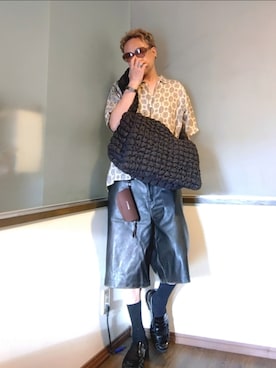 「アイテム（アクセサリー、ブラウン系）」を使った、P３さん（メンズ・178cm）の夏コーディネート
