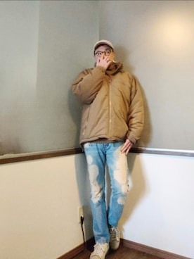 「TMT（ティーエムティー）のアイテム（パンツ）」を使った、P３さん（メンズ・178cm）の秋コーディネート