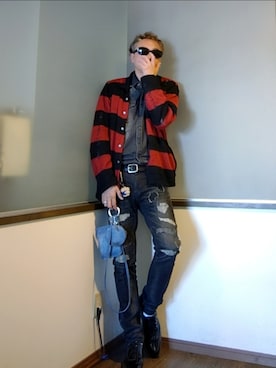「アイテム（サングラス）」を使った、P３さん（メンズ・178cm）の秋コーディネート