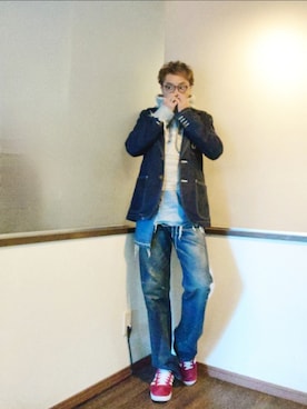 「SEVESKIG（セヴシグ）のアイテム」を使った、P３さん（メンズ・178cm）の秋コーディネート