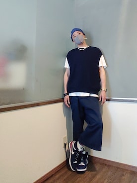 「アイテム（ピアス（片耳用）、ホワイト系）」を使った、P３さん（メンズ・178cm）の夏コーディネート