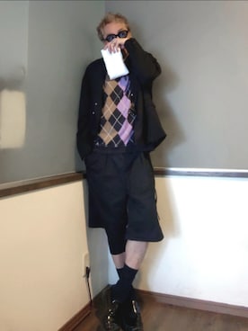 「アイテム（ポーチ）」を使った、P３さん（メンズ・178cm）の春コーディネート