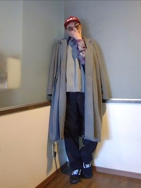 「アイテム（チェスターコート）」を使った、P３さん（メンズ・178cm）の冬コーディネート