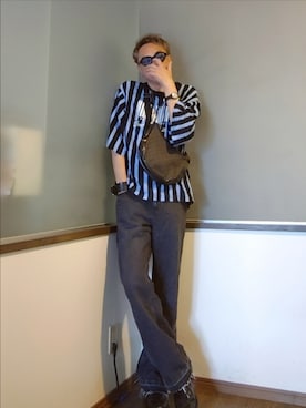 「アイテム（バングル/リストバンド）」を使った、P３さん（メンズ・178cm）の秋コーディネート
